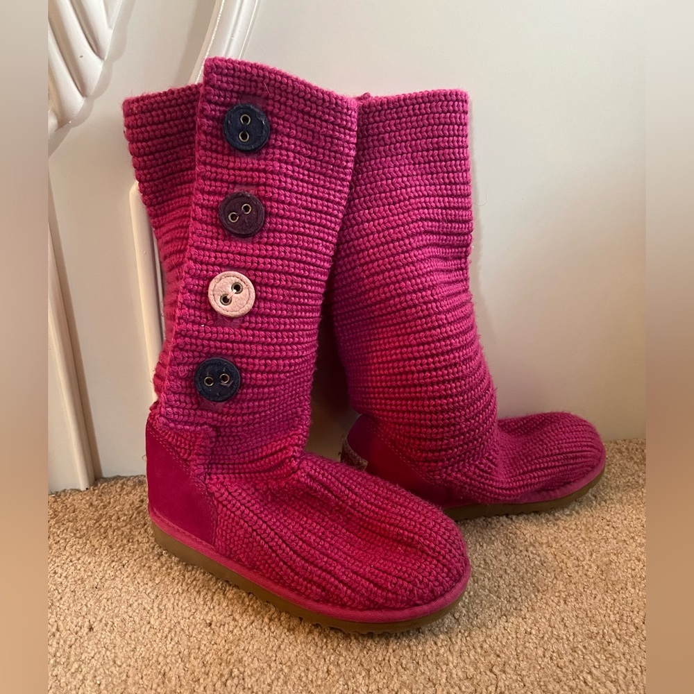 Pink Ugg Sweater Boots gently worn